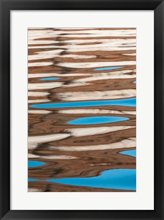 Framed Colorful Abstract Reflections Of Canyon Walls On Lake Powell Print