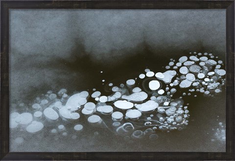 Framed Abstract Design Formed By Frozen Ice Bubbles Print