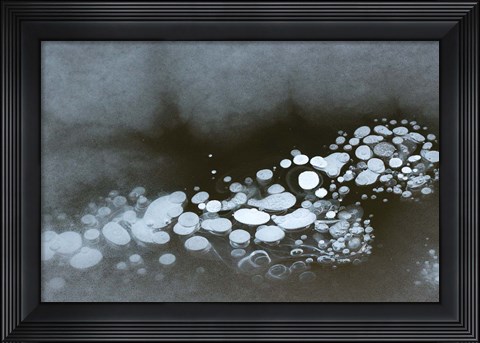Framed Abstract Design Formed By Frozen Ice Bubbles Print