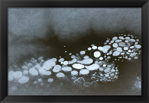 Framed Abstract Design Formed By Frozen Ice Bubbles Print