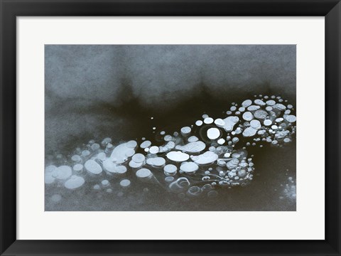 Framed Abstract Design Formed By Frozen Ice Bubbles Print