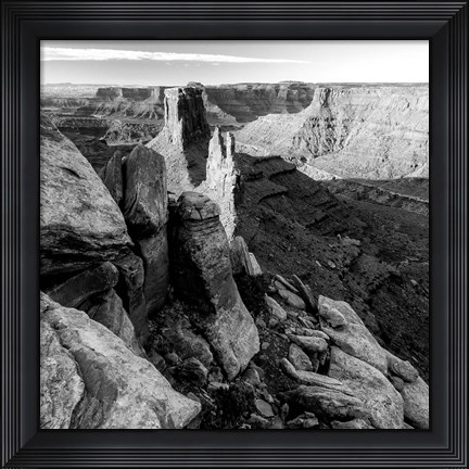 Framed Early Morning Vista From Marlboro Point, Utah (BW) Print
