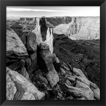 Framed Early Morning Vista From Marlboro Point, Utah (BW) Print