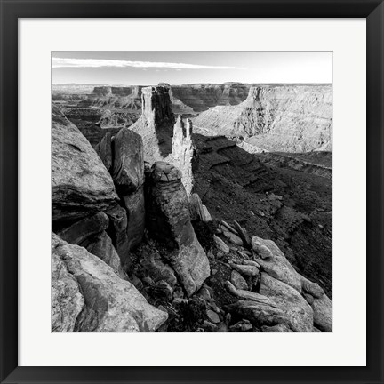 Framed Early Morning Vista From Marlboro Point, Utah (BW) Print