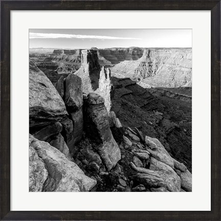 Framed Early Morning Vista From Marlboro Point, Utah (BW) Print