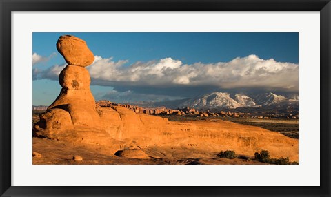 Framed Sunset On A Balanced Rock Monolith, Arches National Park Print