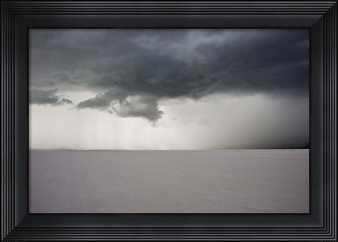 Framed Approaching Thunderstorm At The Bonneville Salt Flats, Utah (BW) Print