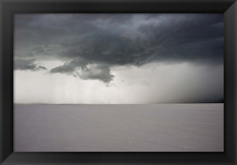 Framed Approaching Thunderstorm At The Bonneville Salt Flats, Utah (BW) Print