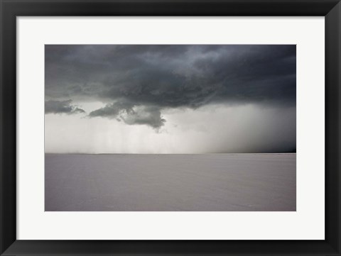 Framed Approaching Thunderstorm At The Bonneville Salt Flats, Utah (BW) Print