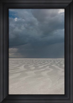 Framed Flooded Desert Floor At The Bonneville Salt Flats, Utah Print