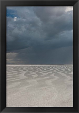 Framed Flooded Desert Floor At The Bonneville Salt Flats, Utah Print