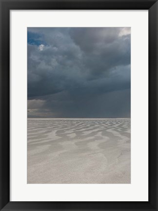 Framed Flooded Desert Floor At The Bonneville Salt Flats, Utah Print