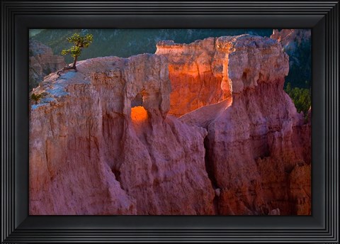 Framed First Light On The Hoodoos At Sunrise Point, Bryce Canyon National Park Print