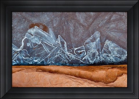 Framed Frozen Sand And Ice Patterns, Utah Print
