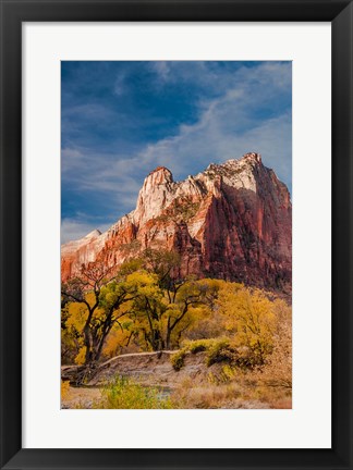 Framed Autumn Foliage In Front Of The Sentinel, Utah Print