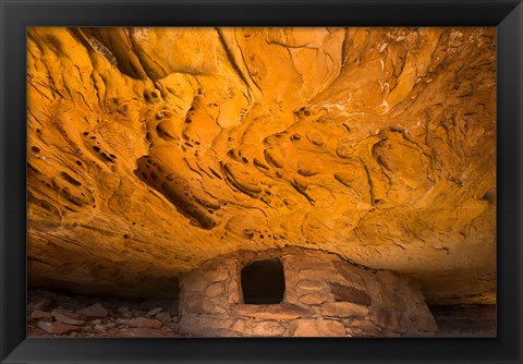 Framed Cap Rock Ruin, Cedar Mesa Wilderness Areal, Utah Print