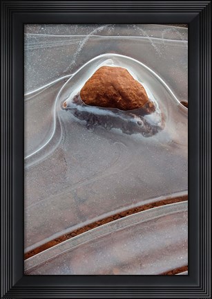 Framed Rock Embedded With Frozen Ice, Utah Print