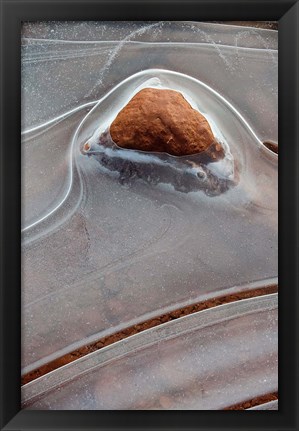 Framed Rock Embedded With Frozen Ice, Utah Print