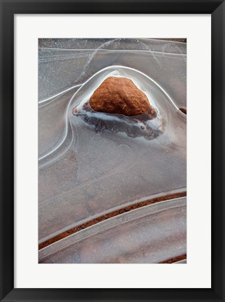 Framed Rock Embedded With Frozen Ice, Utah Print