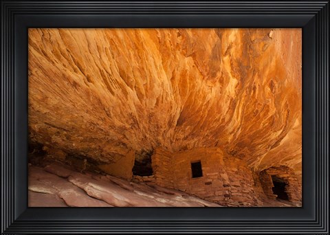 Framed Fallen Roof Ruin, Cedar Mesa, Utah Print
