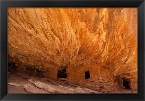 Framed Fallen Roof Ruin, Cedar Mesa, Utah Print