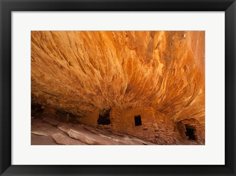Framed Fallen Roof Ruin, Cedar Mesa, Utah Print