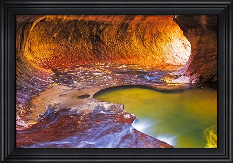 Framed Subway Along North Creek, Zion National Park, Utah Print