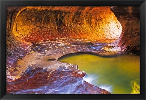 Framed Subway Along North Creek, Zion National Park, Utah Print