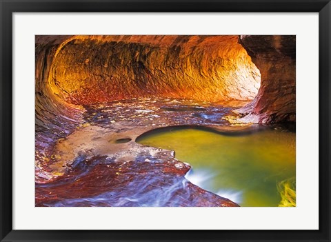 Framed Subway Along North Creek, Zion National Park, Utah Print