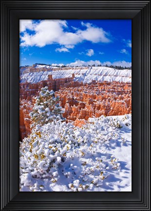 Framed Fresh Powder On Rock Formations In The Silent City, Utah Print