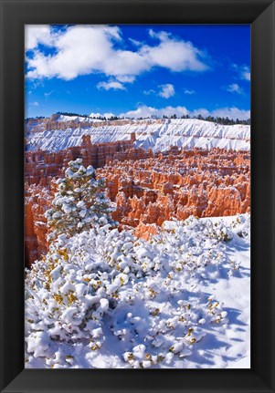 Framed Fresh Powder On Rock Formations In The Silent City, Utah Print