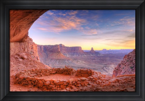 Framed Evening Light On False Kiva, Island In The Sky, Utah Print