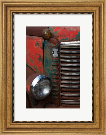 Framed Rusted And Abandoned International Truck Print