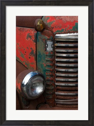 Framed Rusted And Abandoned International Truck Print