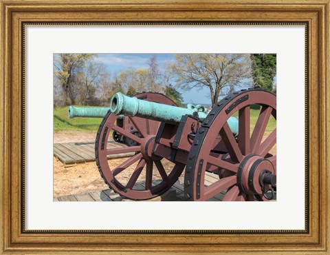 Framed Cannon On Battlefield, Yorktown, Virginia Print
