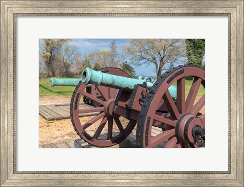 Framed Cannon On Battlefield, Yorktown, Virginia Print