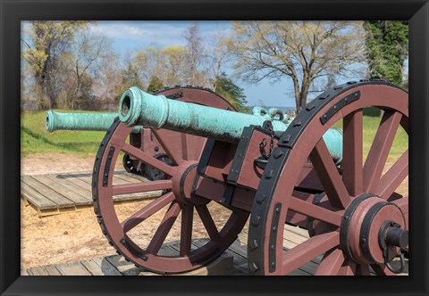 Framed Cannon On Battlefield, Yorktown, Virginia Print