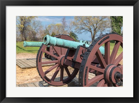 Framed Cannon On Battlefield, Yorktown, Virginia Print