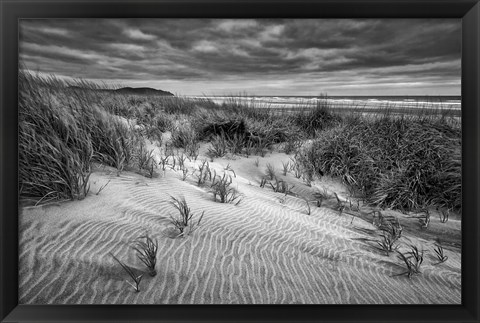 Framed Long Beach, Washington (BW) Print