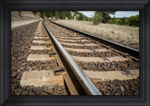 Framed Tailroad Tracks At Marshall, Washington Print