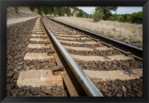 Framed Tailroad Tracks At Marshall, Washington Print