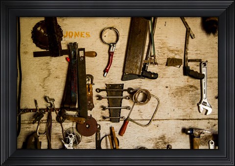 Framed Collection Of Farm Tools Print