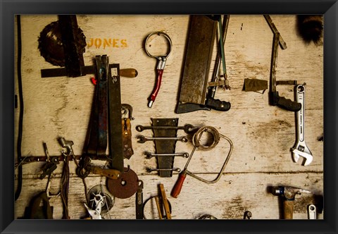 Framed Collection Of Farm Tools Print