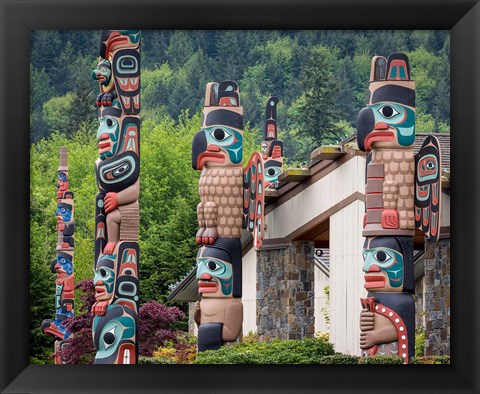 Framed Jamestown Totem Art, Washington State Print