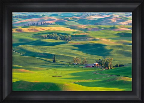 Framed Farmland Viewed From Steptoe Butte, Washington State Print