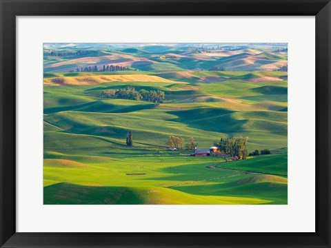 Framed Farmland Viewed From Steptoe Butte, Washington State Print