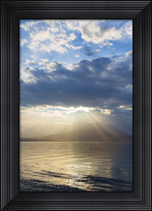 Framed God Rays Over Hood Canal, Washington State Print