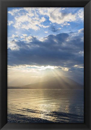 Framed God Rays Over Hood Canal, Washington State Print