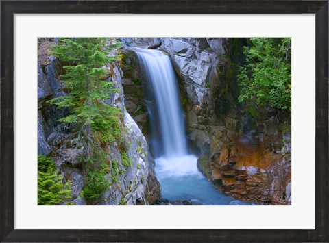 Framed Christine Falls, Mount Rainier National Park, Washington State Print