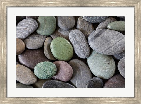 Framed Smooth Beach Rocks Print